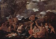 Nicolas Poussin Bacchanal with a Lute-Player oil painting on canvas